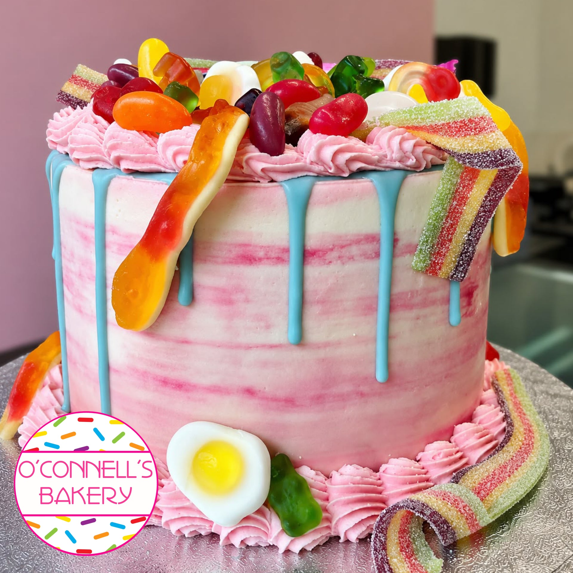 Pick 'n' Mix Celebration Cake - Pink