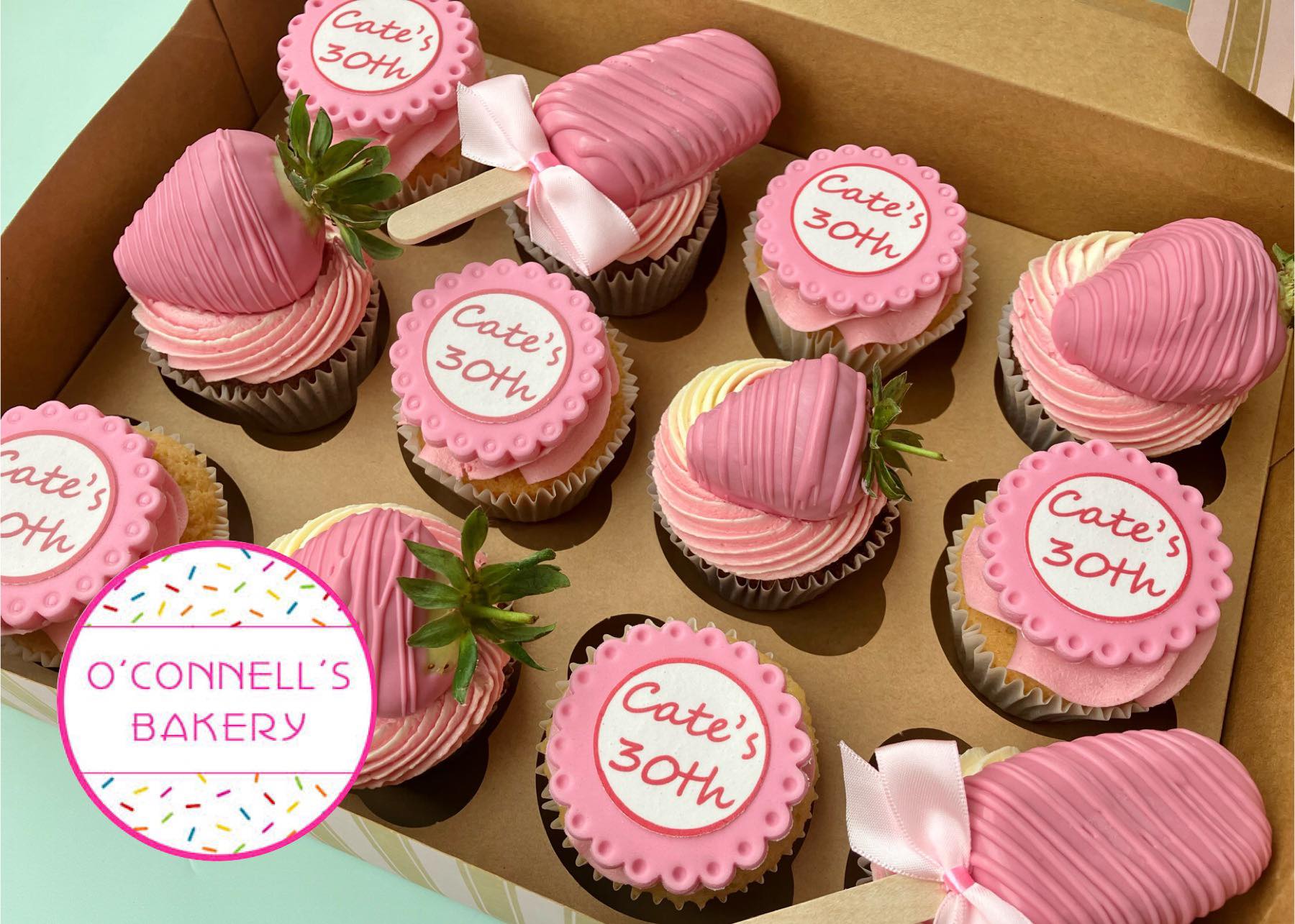 Personalised Cupcakes - Chocolate Strawberry & Lollies