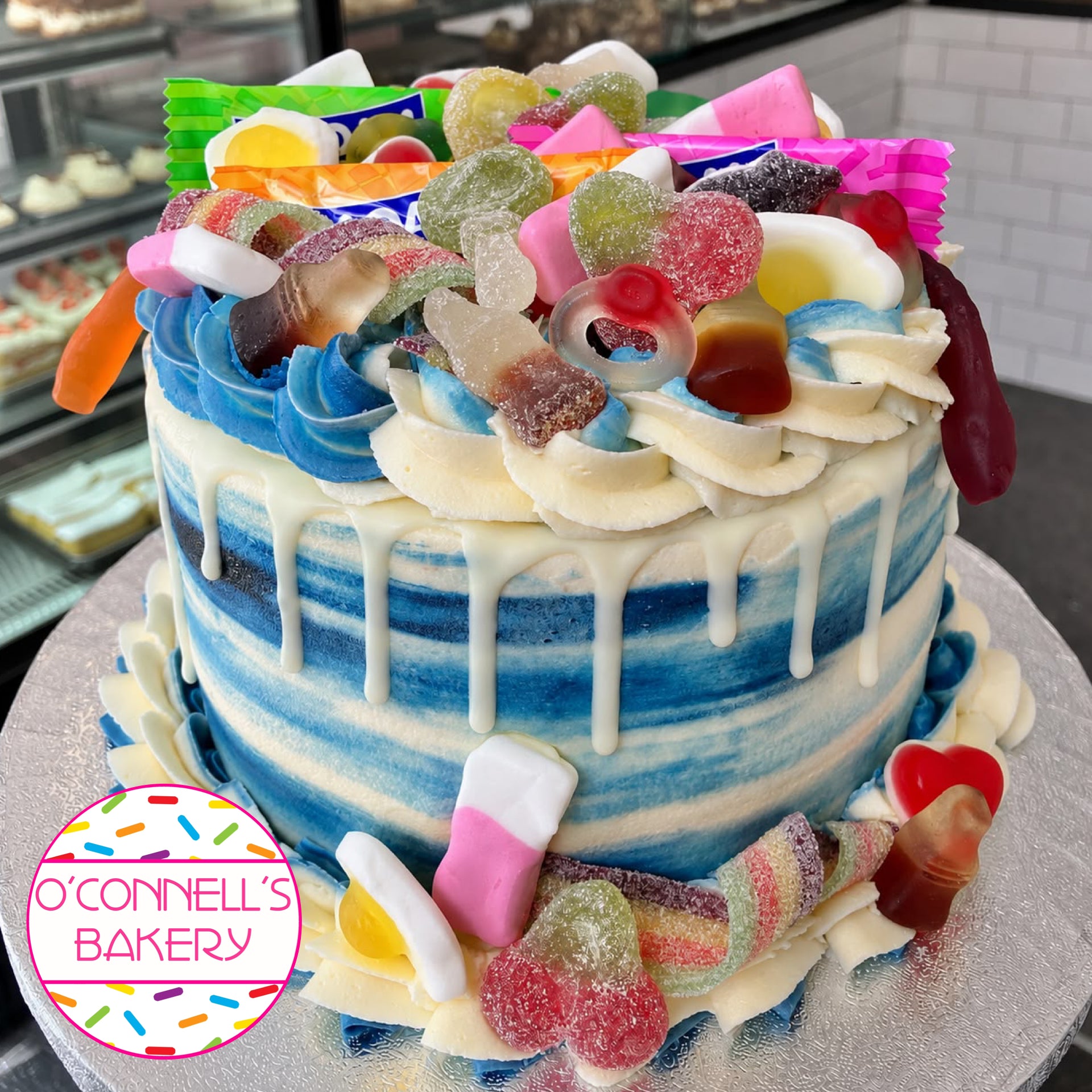 Pick 'n' Mix Celebration Cake - Blue
