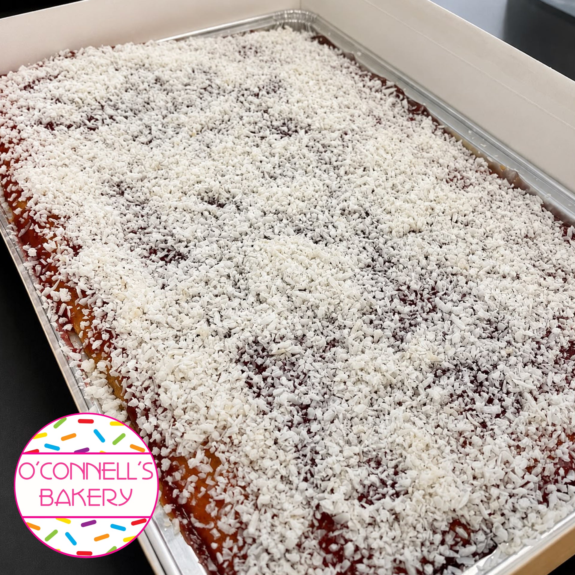 Jam & Coconut Traybake