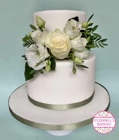 Two Tier Floral Fondant Cake