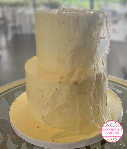 Two Tier Veil Wedding Cake